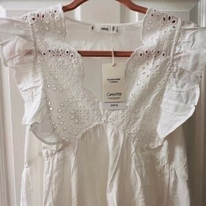 White eyelet embroidered dress